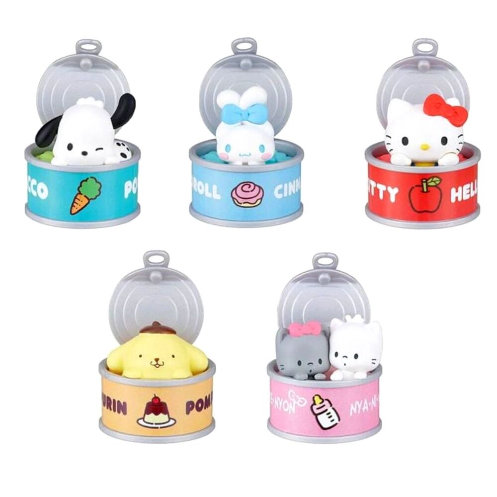 Complete Set of 5 Sanrio "Can-Chara!" Miniature Figures with Original Box